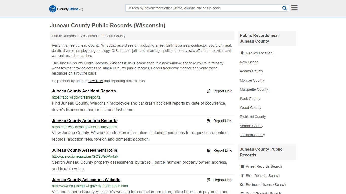 Juneau County Public Records (Wisconsin) - County Office