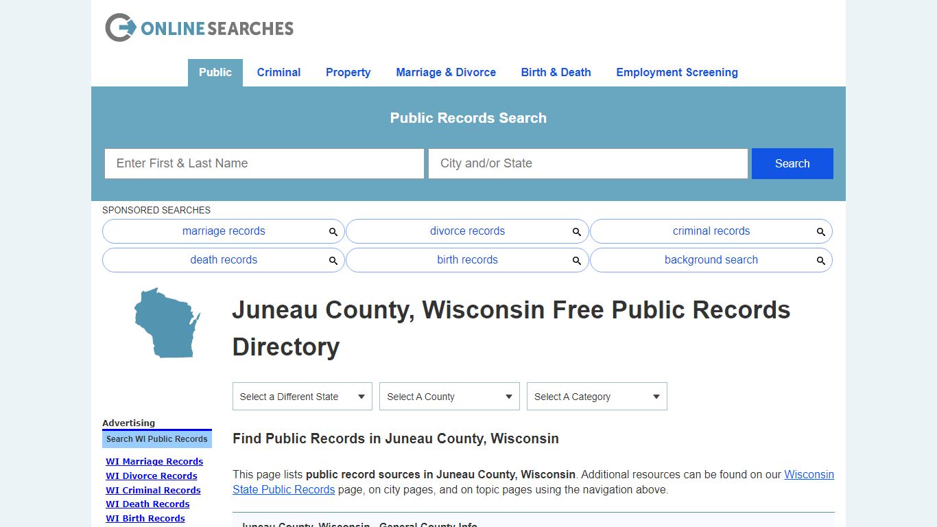 Juneau County, Wisconsin Public Records Directory