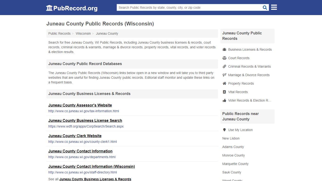 Free Juneau County Public Records (Wisconsin Public Records)